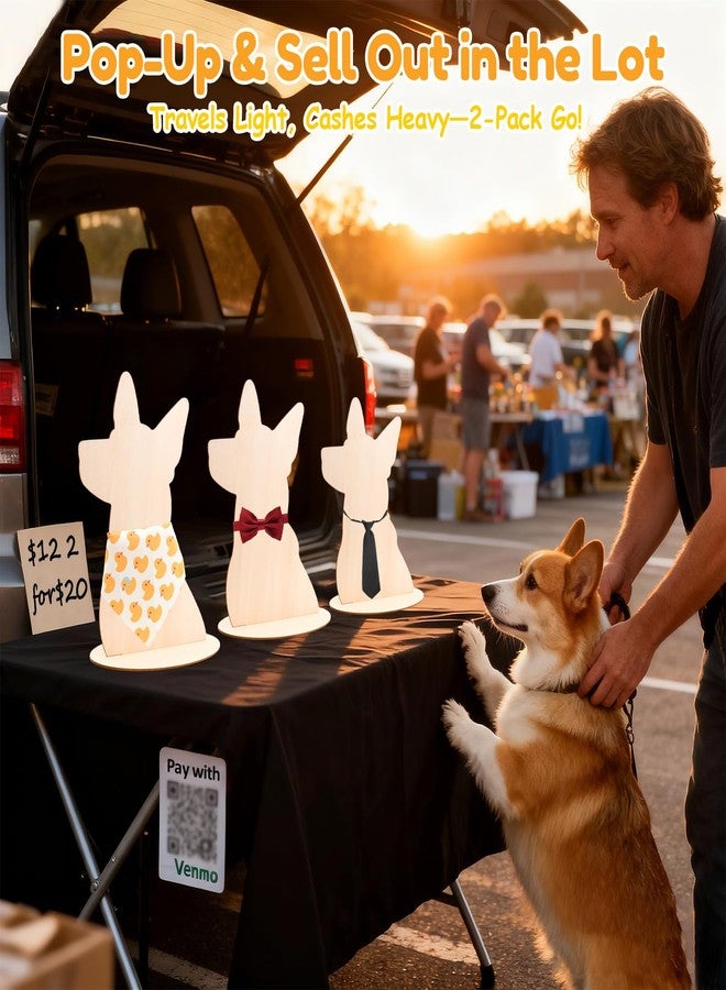 MiToBeLe Dog Mannequin,Wood Dog Silhouette Display Stand,Dog Bandanas Display Stand,Pet Bibs and Scarves Display Stands for Shops, Craft Festivals, Trade Shows or Photography Prop(2 Pack ) - Image 4
